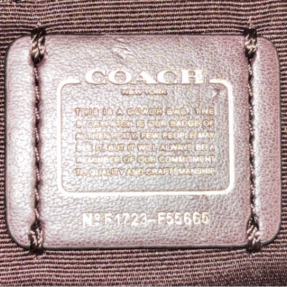 Coach Dark Purple Satchel with Gold Accents - Picture 14 of 15